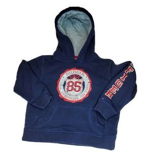 Tommy Hilfiger youth Hoodie Size 5 Blue With Red/white Logo